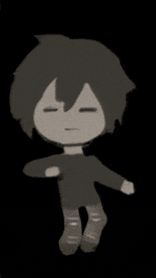 a black and white drawing of a person with their eyes closed .