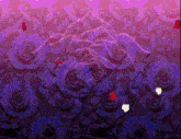 a computer generated image of a spider web surrounded by purple roses