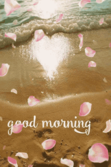 good morning beach waves petals