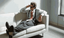 Straight Chilling On The Couch Featuring Mr. Bateman GIF - Ouch Chilling Couch Potato GIFs