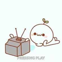 Watching Tv Kawaii GIF