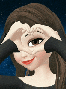 a girl making a heart shape with her hands