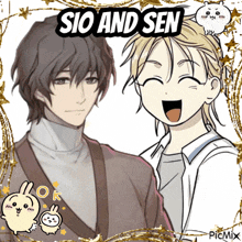 a picture of a boy and a girl with the words sio and sen