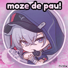 a picture of a girl with the words moze de pau written on it