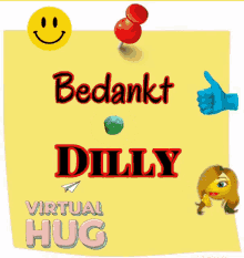 bedankt dilly thanks thumbs up virtual hug flower