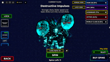 a screenshot of a game that says destructive impulses on it