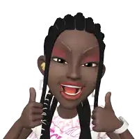 a cartoon girl with braids is giving a thumbs up sign