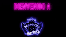 a neon sign that says bienvenido a brooklyn rp mafia