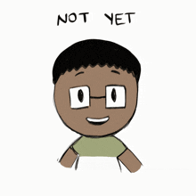 a drawing of a boy with glasses and the words but remember below it