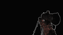 a black background with a white outline on it