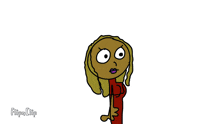 a cartoon drawing of a flower with a red circle in the middle and the words flipaclip below it