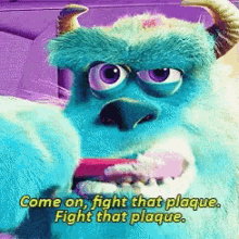 monsters inc sully tooth brush fight that plaque