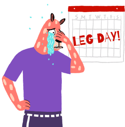 Deer Cries On Leg Day Sticker - Get Kuat Dog Leg Day Stickers