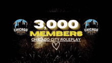 a chicago city roleplay logo with fireworks behind it