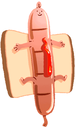 Hot Dog Bread Sticker - Hot Dog Bread Funny Stickers