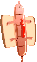 Hot Dog Bread Sticker - Hot Dog Bread Funny Stickers