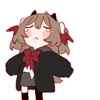 a drawing of a girl with cat ears and a bow