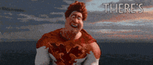a pixelated image of a man with the words there 's on the bottom right