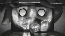 a black and white drawing of a person wearing goggles