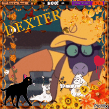 a picture of a cartoon character with the name dexter
