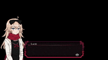 a screenshot of a video game with lacie talking