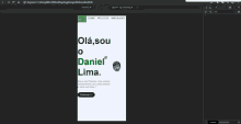 a screenshot of a web page with a picture of a woman and a green triangle on it