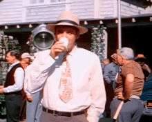 jim nabors on set the andy griffith show sip of water drinks from a cup