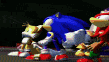 sonic the hedgehog and tails are standing next to each other in a video game