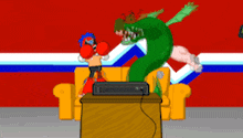 a cartoon of a man sitting on a couch watching a game