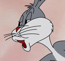 a close up of bugs bunny making a face