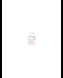 a sticker of a woman with glasses and the word gigil