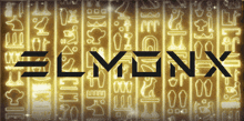 the word elmonx is written in black on a gold background