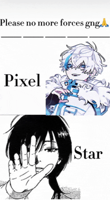a black and white drawing of a boy with the word pixel on it