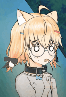 a drawing of a girl with glasses and a bow tie
