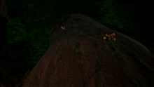 a blurred image of a person 's face with a tree in the background