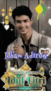 a picture of a man with the words selamat hari raya toul fitri on it