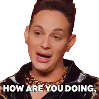 a man wearing a leopard print jacket and a gold chain necklace says how are you doing