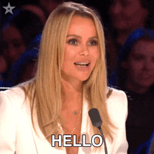 Hello Amanda Holden GIF - Hello Amanda Holden Britain'S Got Talent GIFs