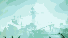 a man holding a lantern is surrounded by pirates