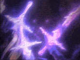 a purple background with a few glowing stars in it