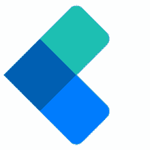 a blue and green arrow icon on a white background