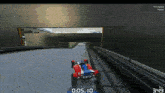 a race car is going down a track and the time is 0:05