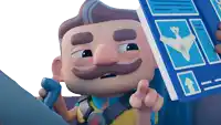 a cartoon character with a mustache is holding a book