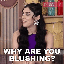 Why Are You Blushing Eisha Singh GIF - Why Are You Blushing Eisha Singh Pinkvilla GIFs