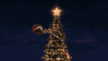 christmas tree lighting santa claus the polar express happy christmas happy holiday