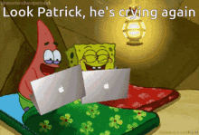 Look Patrick Hes Crying Again GIF - Look Patrick Hes Crying Again Laughing GIFs