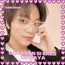 a picture of a man with glasses and the words corazon si eres de maya