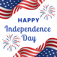 a poster that says happy independence day with fireworks