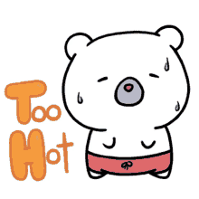 too hot sweating cute polar bear star shine bright