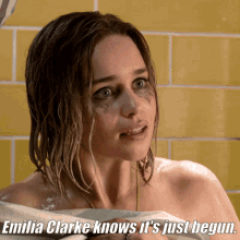 emilia clarke seductive hot wet disturbed